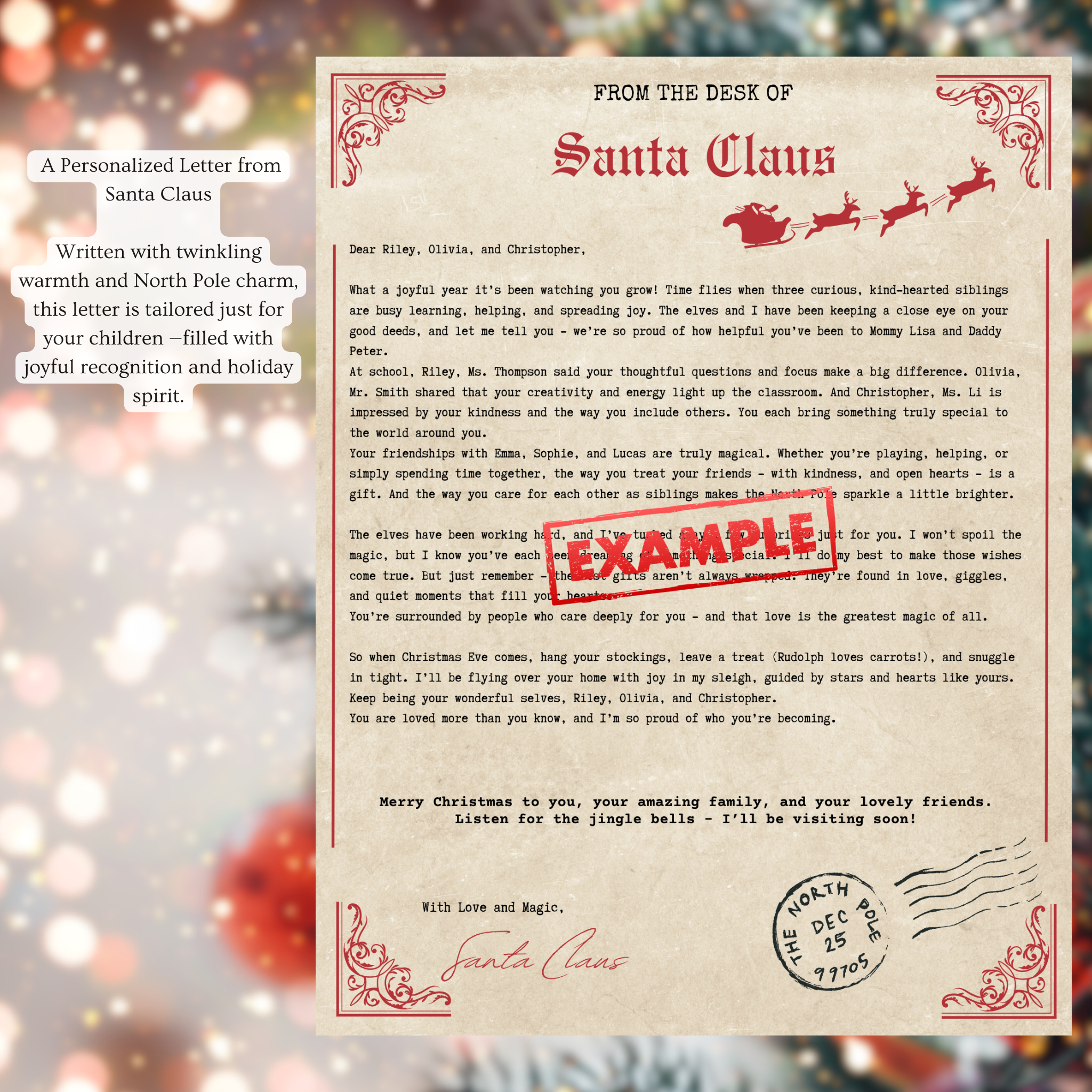 Santa’s Magical Letter Package - For 3 Very Special Children